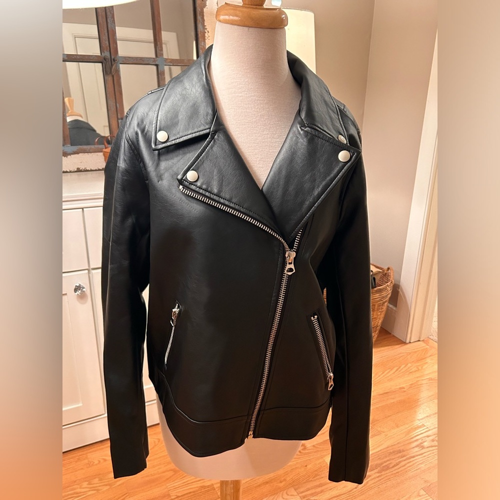 Torrid Faux Leather Asymmetrical Jacket (Black)